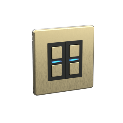 Smart Dimmer (2 Gang) - Brushed Brass