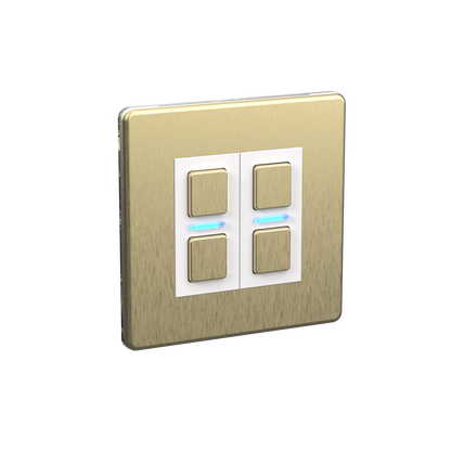 Smart Dimmer (2 Gang) - Brushed Brass