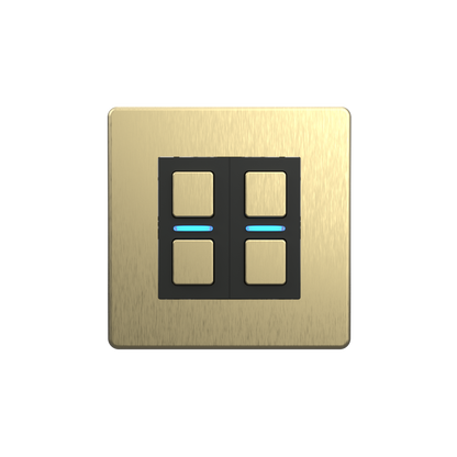 Smart Dimmer (2 Gang) - Brushed Brass