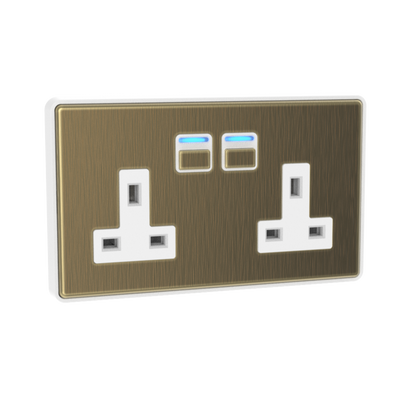 Smart Socket (2 gang) - Antique Brass
