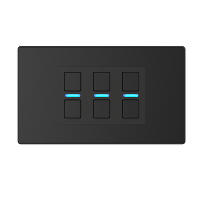 Smart Dimmer (3 Gang) - Matte Black