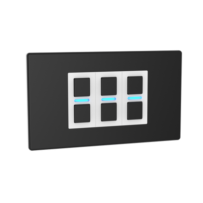 Smart Dimmer (3 Gang) - Matte Black